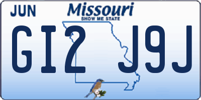 MO license plate GI2J9J