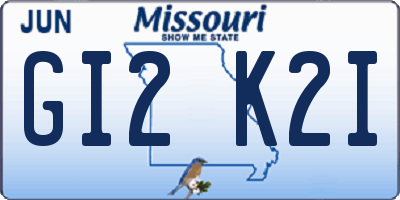 MO license plate GI2K2I