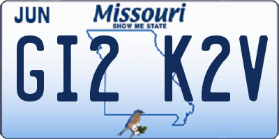 MO license plate GI2K2V