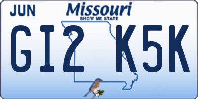 MO license plate GI2K5K