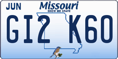 MO license plate GI2K6O