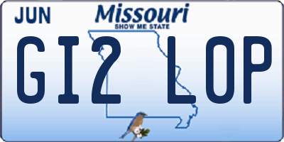 MO license plate GI2L0P