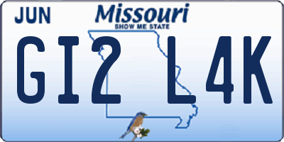 MO license plate GI2L4K