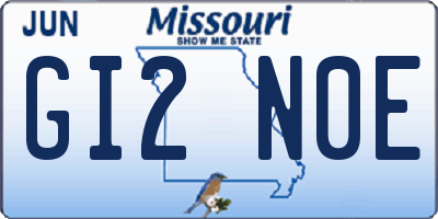 MO license plate GI2N0E