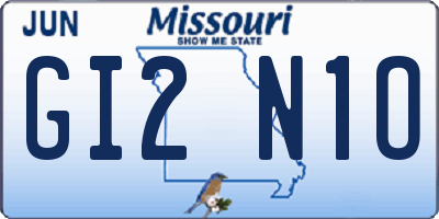 MO license plate GI2N1O