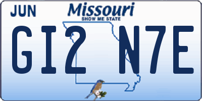 MO license plate GI2N7E