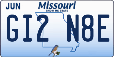 MO license plate GI2N8E
