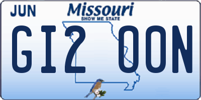 MO license plate GI2O0N