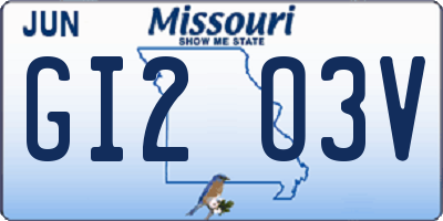 MO license plate GI2O3V