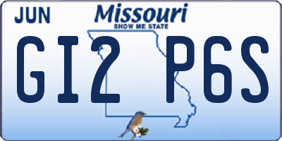 MO license plate GI2P6S