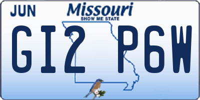 MO license plate GI2P6W