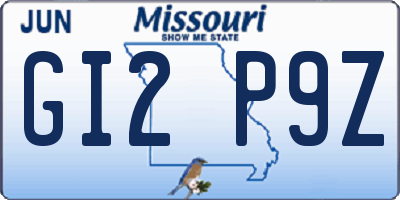 MO license plate GI2P9Z
