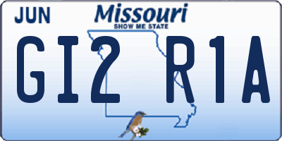 MO license plate GI2R1A