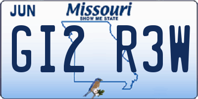 MO license plate GI2R3W