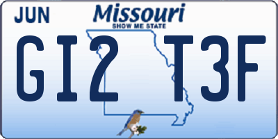 MO license plate GI2T3F