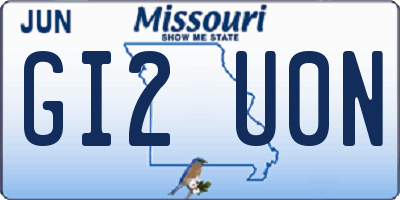 MO license plate GI2U0N