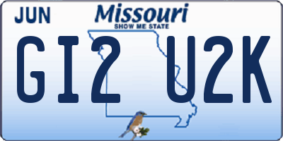 MO license plate GI2U2K
