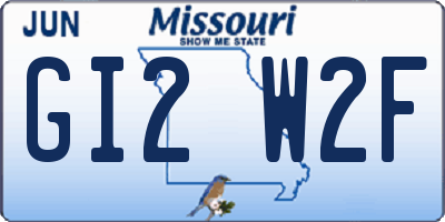 MO license plate GI2W2F