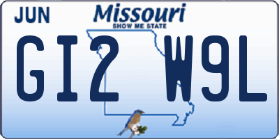 MO license plate GI2W9L