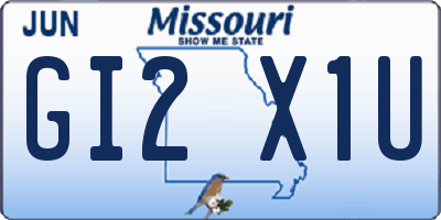 MO license plate GI2X1U
