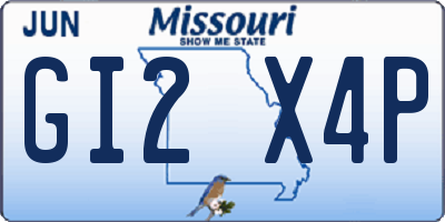 MO license plate GI2X4P