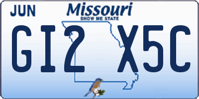 MO license plate GI2X5C