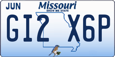 MO license plate GI2X6P