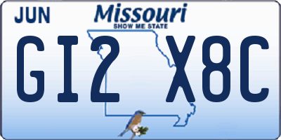 MO license plate GI2X8C