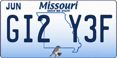MO license plate GI2Y3F