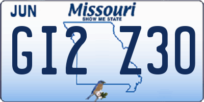 MO license plate GI2Z3O