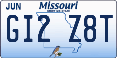 MO license plate GI2Z8T