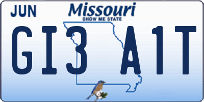 MO license plate GI3A1T