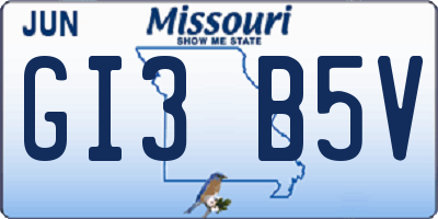 MO license plate GI3B5V