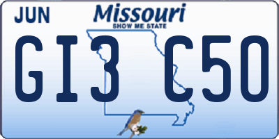 MO license plate GI3C5O