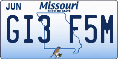 MO license plate GI3F5M