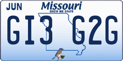 MO license plate GI3G2G