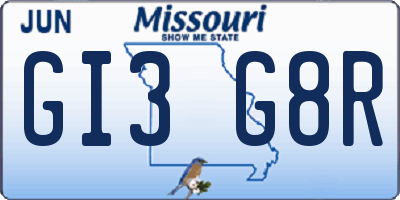 MO license plate GI3G8R