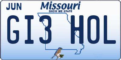 MO license plate GI3H0L