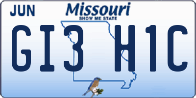 MO license plate GI3H1C
