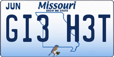 MO license plate GI3H3T