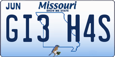 MO license plate GI3H4S