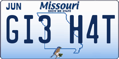 MO license plate GI3H4T