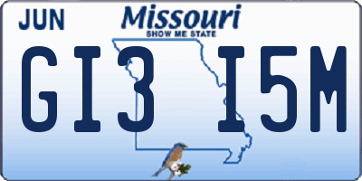 MO license plate GI3I5M