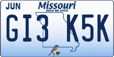 MO license plate GI3K5K