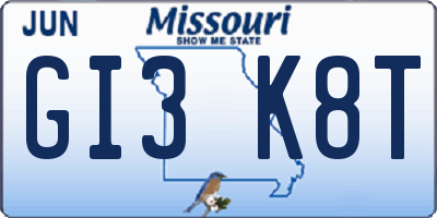MO license plate GI3K8T