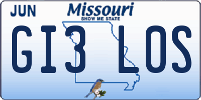 MO license plate GI3L0S