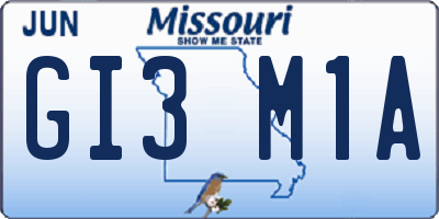 MO license plate GI3M1A