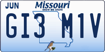 MO license plate GI3M1V