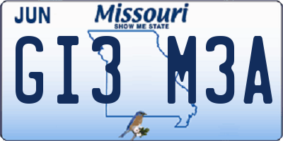 MO license plate GI3M3A