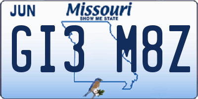 MO license plate GI3M8Z